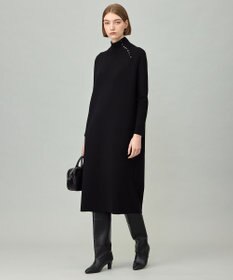 ICB 【洗える】 シルキーウールダブルフェイス ハイネックニットワンピース