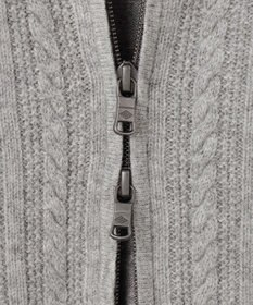 JOSEPH ABBOUD 【洗える・カシミヤブレンド】カシミヤブレンド ハイネック ジップ  カーディガン