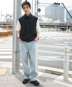 WEGO 【ユニセックス着用ITEM/SMLサイズ展開】ルーズテーパードデニムパンツ