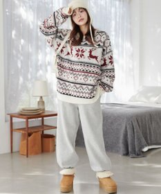 WEGO フラッフィーグラフィックBIGニットプルオーバー