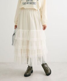 Green Parks ２ｗａｙチュールティアードフリルスカート（ペチ付き）