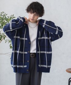 WEGO ルーズフィット総柄カーディガン