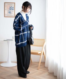 WEGO ルーズフィット総柄カーディガン