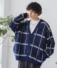 WEGO ルーズフィット総柄カーディガン