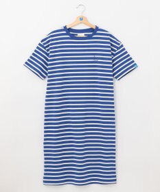 SHARE PARK LADIES 【UVカット】ボーダーロゴ半袖カットワンピース