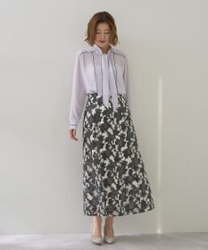 YECCA VECCA 配色ラインボウタイブラウス