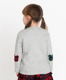 MIKI HOUSE HOT BISCUITS 【70-110cm】 エルボーパッチ 接結天竺長袖Tシャツ