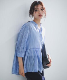 UNFILO ペプラム ギャザーブラウス