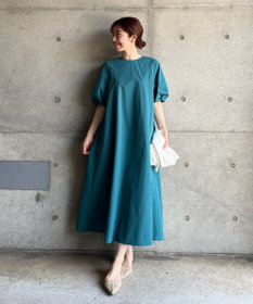 UNFILO 【撥水/シワになりにくい】FINE MOVE ランタンスリーブワンピース