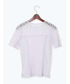 Te chichi パッチワークレース5分袖トップス