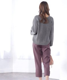 Tiaclasse 【洗える】スリットパールテーパードパンツ