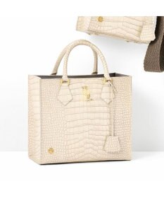 A.D.M.J. 【牛革】クロコ型押しスクエアトートM