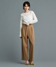 uncrave 【防しわ・UVカット・洗濯機洗い可】バルキーツイル ワイドパンツ(サスペンダー付き)（uncrave STANDARD）