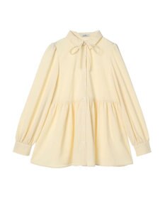 earth music&ecology リボン付き切り替えギャザーシャツチュニック