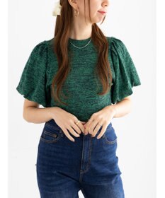 Te chichi バルーンスリーブメランジニット