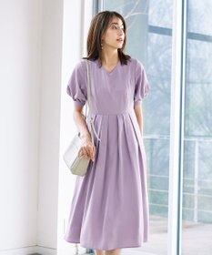 Tiaclasse L 【洗える】パフスリーブワンピース