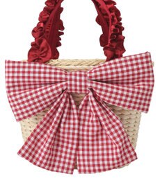 Maison de FLEUR リボンメイズフリルハンドルカゴバッグ