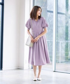 Tiaclasse L 【洗える】パフスリーブワンピース