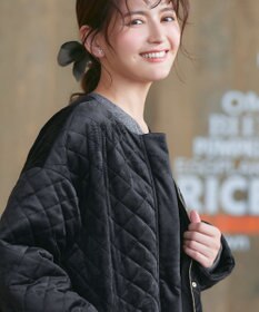 Tiaclasse 【リバーシブル】表裏2WAYベロアキルティングブルゾン