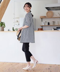 Tiaclasse 【新色追加・洗える】バンドカラーシャツチュニックブラウス