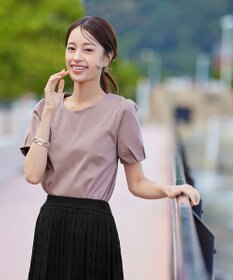 Tiaclasse 【UVケア・接触冷感】“あまラク” タックパフスリーブカットソートップス