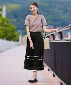 Tiaclasse 【UVケア・接触冷感】“あまラク” タックパフスリーブカットソートップス