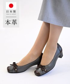 Pointer 日本製 本革リボン付きパンプス
