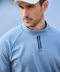 ZERO HALLIBURTON 【吸水速乾・抗菌防臭】 ダブルリブモックネックTシャツZHG-M5S5b 82950