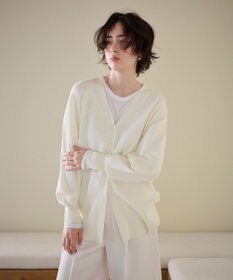 #Newans 【洗える】ファインボタンＶネックカーディガン