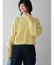 Green Parks ショート丈ケーブルニットプルオーバー