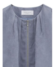 Green Parks ノーカラータックスウェード調ブルゾン