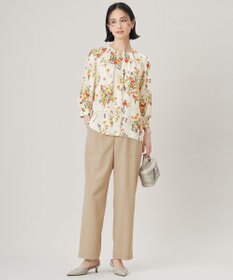 自由区 【洗える】フラワーガーデンプリント ブラウス