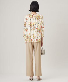 自由区 【洗える】フラワーガーデンプリント ブラウス