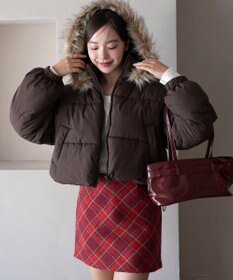 WEGO 【25年秋冬新作/SMサイズ展開】2WAYファーフードショートパファーブルゾン