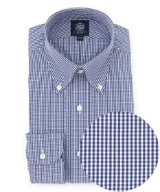 J.PRESS MEN 【PREMIUM PLEATS / 形態安定】ギンガムチェック ドレスシャツ / B.D. ネイビー系3