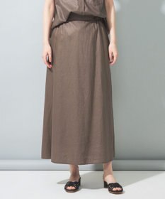 SHARE PARK LADIES 【洗える】リネンレーヨンコーティングウォッシュスカート