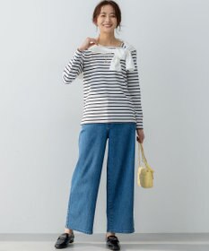 組曲 L ライトデニム セミワイドパンツ