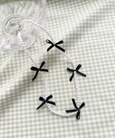 WEGO Lビーズサテンリボンネックレス