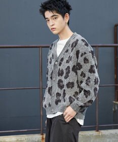 WEGO ベロアモールパターンカーディガン