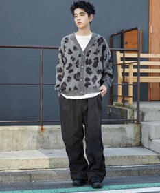 WEGO ベロアモールパターンカーディガン