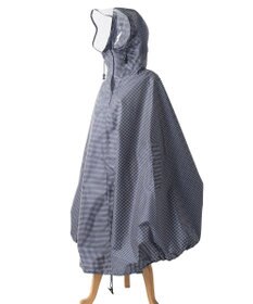 MOONBAT FLAT PURE サイクル レインポンチョ チェック 自転車 収納袋付き