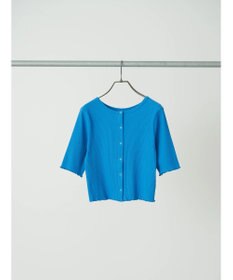 earth music&ecology ドットボタン５分袖リブプルオーバー