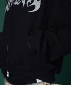 WEGO 【ユニセックス着用ITEM】ワッフルグラフィックカットZIPパーカー