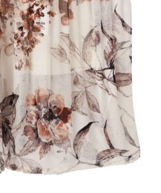 YECCA VECCA フラワー柄シアープリーツワンピース