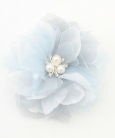 ANY パールフラワーコサージュ グレー
