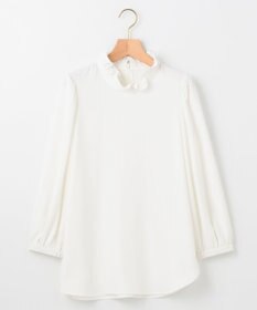 組曲 【KUMIKYOKU NAVY】ジョーゼットシフォン スタンドフリルブラウス