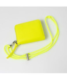UNBILLION ペルケ perche / 蛍光レザーストラップ付き・ジャバラカードウォレット