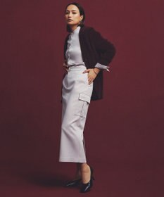 ICB L 【洗える】ウォームサテン カーゴスカート