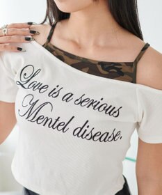 WEGO ドッキングオフショルデザインちびT