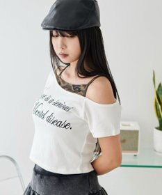 WEGO ドッキングオフショルデザインちびT